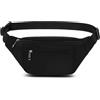 Qinlov Marsupio Uomo Donna Unisex, Marsupio Impermeabile, 3 Tasche con Cerniera, Cintura Regolabile per Allenamento all'aperto, Escursionismo Campeggio Corsa Ciclismo (Nero)
