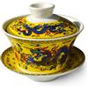 vv8oo Gaiwan Teacup - Set di tazze da tè cinese Dargon Sancai da 200 ml, con piattino e piattino, per tè Gongfu, colore: giallo