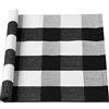 sourcing map - Tappeto a quadretti in cotone, per interni ed esterni, tessuto lavabile, a scacchi, stile retrò, per portica/cucina/lavandina/bagno/ingresso, 50% cotone, Nero e bianco, 70.9x23.6