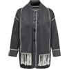 ONLY CARMAKOMA ELBA SCALLOP EDGE SCARF COAT OTW DARK GREY MELANGE/MO Cappotto Donna