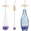 Diwoker Scovolino per bottiglie di vetro, 2 spazzole per la pulizia di bottiglie di vetro, per caraffa, bottiglie, biberon, bottiglie di soda (bianco)