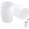 Hugfads Set di 2 Portaspazzolini in Vetro Satinato, Bicchieri per Spazzolini da per Bagno, Design Elegante, Montaggio a Parete Senza Cuciture (200 ml)