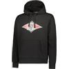 Bear Felpa Uomo Cappuccio Stampa Logo Frontale a Contrasto Surfboard (XL, Nero)