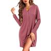 Ekouaer Camicia da Notte Donna Maniche Lunga Pigiami Camice da Notte Invernale in Cotone Lungo Tinta Unita
