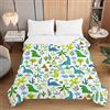 Chickwing Trapuntino Copriletto Trapuntato con Dinosauro Stampa, Chickw11 Trapuntato Goffrato Trapunta Coperta Leggera per Matrimoniale Singolo (Blu Verde,150x200cm)