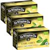 Sir Winston Tea, Earl Grey 100% Bio, 60 Filtri (3 Confezioni da 20 Filtri), Certificato RFA, Gusto Delicato e Agrumato, con Aroma Naturale di Bergamotto, Senza Lattosio, Glutine e Allergeni, Vegan