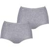 Sloggi Slip da donna Midi Tai Mini Maxi Brasil, biancheria intima in cotone elastico per donne, 2 Pack Midislip Basic + Grey Combination, 46