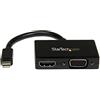 StarTech.com Adattatore Mini DisplayPort a HDMI e VGA, Convertitore audio/video da viaggio mDP 2 in 1, 1920x1200 / 1080p, Nero