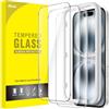 JETech Pellicola Protettiva per iPhone 16 6,1 Pollici, Vetro Temperato Film con Strumento di Installazione Facile, Compatibile con Cover, HD Chiaro, Pacco da 3