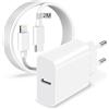 KEMPOW Caricatore iPhone Originale Apple MFi, 20W Caricabatterie iPhone Caricatore Rapido USB C Alimentatore iPhone Presa USB C Spinotto con 2M Cavo Ricarica Rapida per iPhone 14 13 12 11 Pro Max/Mini/XS/X/8