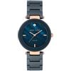 Anne Klein Orologio da polso da Donna, con quadrante con vero diamante e cinturino in ceramica, Blu Navy/Oro Rosa