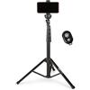 Amazon Basics - Treppiede per Telefono Estensibile e Bastone per Selfie 162cm, con Telecomando Wireless, Nero