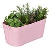 Relaxdays Fioriera, per Giardino, Balcone e Casa, Vaso per Piante, Design-Vintage, Metallo, HxLxP 16x38x19 cm, Rosa