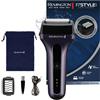 Remington Rasoio Elettrico uomo, a Lamina, Senza Fili, Wet & Dry, 100% Impermeabile, Trimmer Dettagli Pop-up, Lame Foil Tri-Flex, Ricarica USB-C, 80 min di Utilizzo, 120 min Ricarica, Serie StyleF7000