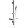 Görbach Colonna Doccia in Acciaio Inox con Mensola per Doccia, Barra Doccia 70cm Asta Doccia Saliscendi con Inox Doccetta, Supporto per Soffione Doccia e Tubo per Bagno, Rettangolare, Cromato
