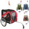 HUOLE Rimorchio Bici e Carrello Jogging per Animali 2-in-1 Pieghevole con Finestre Trasportino Passeggino Carrello Cani Gatti (137 * 73 * 90 cm (Rosso e Nero))
