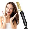 XINYUNXIN Piastra per capelli, 450ºF ad alto calore in ceramica pettine caldo uso bagnato o asciutto piastra per capelli ferro elettrico pettine eco-friendly oro nuovo spazzola per capelli