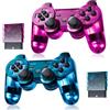 AUFGLO Retro Classic Controller senza fili per Ps2/Dual Shock 2/PC (viola+blu)