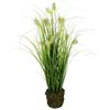 Flair Flower Erba artificiale per la primavera di coda di volpe nel vaso di terra, pianta artificiale, erba decorativa, piante verdi, piante ornamentali