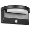 RL LIVE YOUR LIGHT Reality Leuchten LED Applique murale d'extérieur MORO R24706132, Plastique Noir mat, 8 Watt LED, Hybride Solaire/Batterie, Capteur crépusculaire, Capteur de mouvement