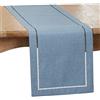 SARO LIFESTYLE 9738.DN1454B Hadleigh Collection - Runner da tavola con orlo a laser, 100% poliestere, colore: Denim