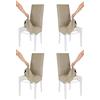 t m c s Tommychairs - Set 4 sedie imbottite con cuffia sfoderabile modello Jazz per cucina, struttura in faggio bianca, seduta e schienale imbottiti e rivestiti con cuffia in tessuto camoscio NEW