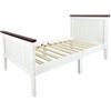 LEOMARK letto singolo per bambini in legno, lettino solido ed elegante in legno massello, spacio per dormire 140x70 cm, rete a doghe, colore bianco PARIS WALNUT