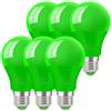Wivety Lampadine LED Verde E27 da 9W, A60 Lampadina Colorate a LED, per Halloween Natale Party Bar, (6 Pezzi)