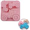 YJFY Teglia da forno in silicone 3D, trattore, fai da te, per auto, trattore, 3 misure, per la produzione di torte per mouse, glassa, torte di compleanno per feste e riunioni (rosa)