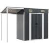 vidaXL Capanno Giardino Tetto Esteso Antracite 277x110,5x181cm Acciaio