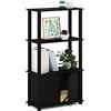 Furinno Go Green Scaffale espositivo multiuso a 4 livelli con porta, Espresso/Nero