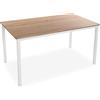 VERSA Amaia Tavolo da Pranzo per Cucina, terrazzo, Giardino o Sala da Pranzo, Misure (A x L x l) 76 x 80 x 140 cm, Legno e Metallo, Colore Bianco