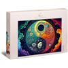Ulmer Puzzleschmiede - Puzzle da 1000 pezzi equilibrio - Icona Yin Yang ricco di dettagli con elementi cosmici ed effetti di colore intensi - Qualità puzzle Made in Germany