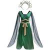 Lito Angels Children's Apparel Lito Angels Vestito Costume da Medusa Antica Greca Mitologia con Cerchietto Serpenti per Bambina Taglia 7-8 anni, Verde