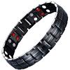 JFUME braccialetti magnetici da uomo, placcatura in oro 18 carati, placcatura in PVD nero e blu, elementi 4in1 con strumento di rimozione dei collegamenti incluso, 8,5 pollici