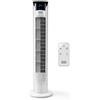 BLACK+DECKER BXEFT48E Ventilatore a Torre Digitale Oscillante e Silenzioso, con Telecomando, Altezza 81 cm, 3 Velocità 3 Modi Timer 12h Temperatura Ambiente Potente, Bianco