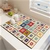Odot Tappetino Scolapiatti, Stile Marocchino Tappetino Scolapiatti Assorbente Tappetino Assorbente Cucina Asciugatura Rapida, Tappetino Macchina Caffe Antiscivolo (Rosso,50x80cm)