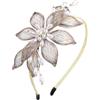 IYOU Donne Rame Filo Cerchietto Marrone Fiore Sposa Cerchietti per Capelli Perla Compleanno Prom Matrimonio Accessori per Capelli per Spose e Damigelle D'onore