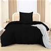Utopia Bedding Copripiumino Singolo - Copripiumino In Microfibra Di Poliestere 135x200cm + Federa Ricamata 80x80cm - Nero