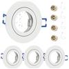 GeyouLux 4x Faretti LED da incasso 230V IP44 cornice con presa GU10 Faretti LED Soffitto in Alluminio Bianco Foro da 68mm Faretti da incasso per cartongesso bagno cucina Rotondo