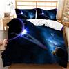 TULTOAP Biancheria da letto galassia 135 x 200 cm 3D Universe Starry Planet Weltall, copripiumino viola e blu, set di biancheria da letto per adulti, adolescenti e bambini (galassia C, 135 x 200 cm)