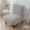 Highdi Jacquard Fodera Copripoltrona Senza Braccioli Elasticizzato, Copridivano Coprisedie Accent con Schienale 1 Posto Lavabili Removibili Coprisedia per Sala da Pranzo Soggiorno (Grigio Chiaro)