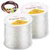 dogmoon Filo elastico, 2 rotoli da 0,7 mm, filo elastico per gioielli, filo di perle per bracciale, elastici, filo di nylon per gioielli di perle, braccialetti per bricolage (200 metri)