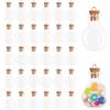 Dokeno 30 Pezzi Bottiglie dei Desideri con tappo in sughero, 1-2 ml Mini Barattoli Vetro Piccoli Piatte Rotonde Piccole Ciondoli per DIY Bottiglie dei Desideri Vasetti Vetro Bomboniere