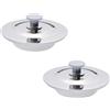 Hsupez 2 tappi per lavandino in silicone in acciaio inox, Ø 42 - 45 mm, tappo universale per vasca da bagno, cucina, vasche da bagno, lavandino