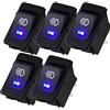 Mintice 5 Pezzi 12V 30A Moto Veicolo Auto Blu Luce Fendinebbia Pulsante Interruttore a Levetta Impermeabile On off Spst 4 Terminale Impermeabile