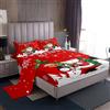 Homewish Set di lenzuola con Babbo Natale, per ragazzi e ragazze, per bambini, con alci, albero, pupazzo di neve, fiocco di neve, lenzuolo con angoli a tema natalizio, lenzuolo piano con scritta