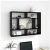 Gecheer Scaffale a Parete,Libreria da Parete,Mensola da Parete a Forma Rettangolare,Scaffale Murale,Mensole cubo da Parete,Mensola Galleggiante,Scaffale da Parete,in Legno,Nero 75x16x55 cm