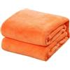 FZKun Coperta in pile per divano e letto, morbida e calda, leggera, sfocata, comoda, strutturata, per soggiorno, sdraio, viaggi, campeggio, viaggi su strada, peluche, 120 x 200 cm, arancione