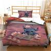 BSTELA9IE Stitch 3D Stampa Set Di Biancheria Da Letto Microfibra Set Copripiumino in Con Federa Cerniera Nascosta 2 Pezzi Per Bambini E Adulti Single（135x200cm）